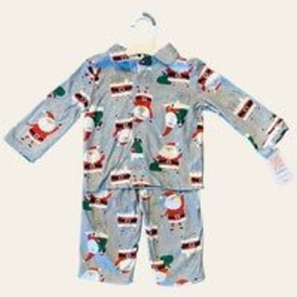 18 mos Carters Christmas Santa Clause Pajama Set - Picture 4 of 4